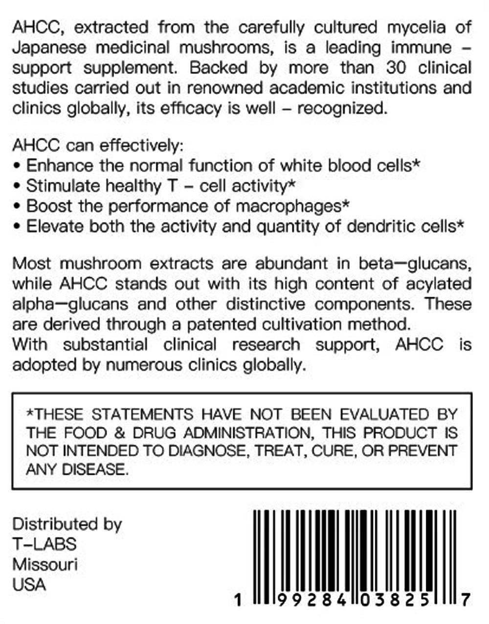 Roots Naturals™ Platinum AHCC – Immune Support | 60 Vegicaps